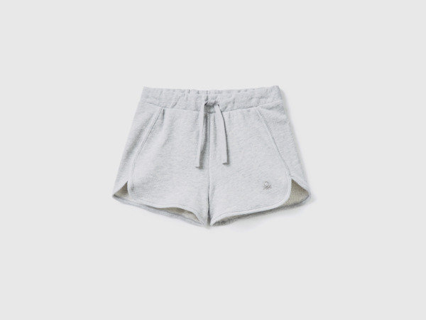Benetton Grey Shorts Made Of Sweaty In Organic Light Gray Female Womens SHORTS GOOFASH