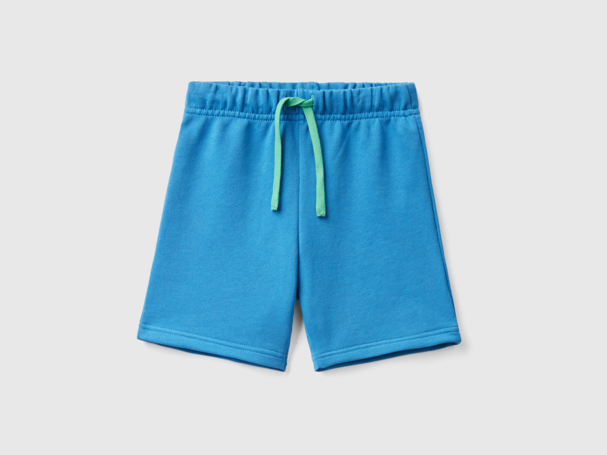Benetton United Colors Of Bermudas Made Of Sweaty In Organic Transport Blue Male Mens SHORTS GOOFASH