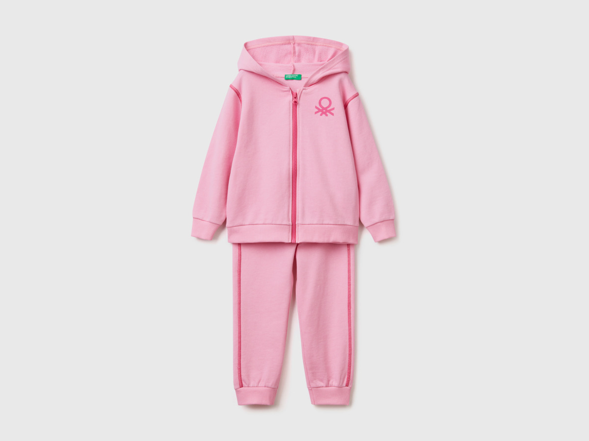 Benetton United Colors Of Jumpsuit Made Of Sweaty In Pink Female Womens JUMPSUITS GOOFASH