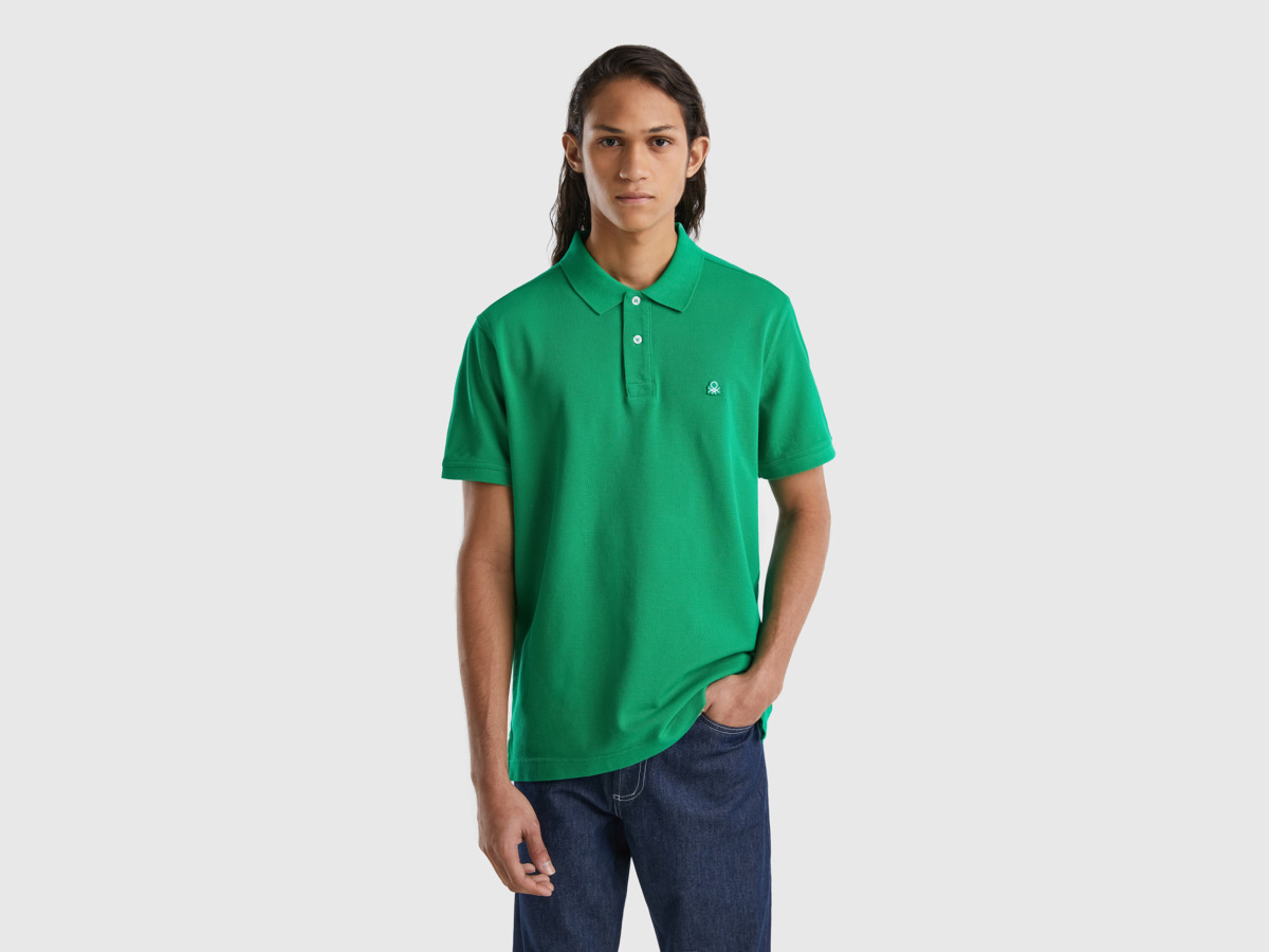 Benetton United Colors Of Polo Regular Fit In Green Green Paint Men Mens POLOSHIRTS GOOFASH