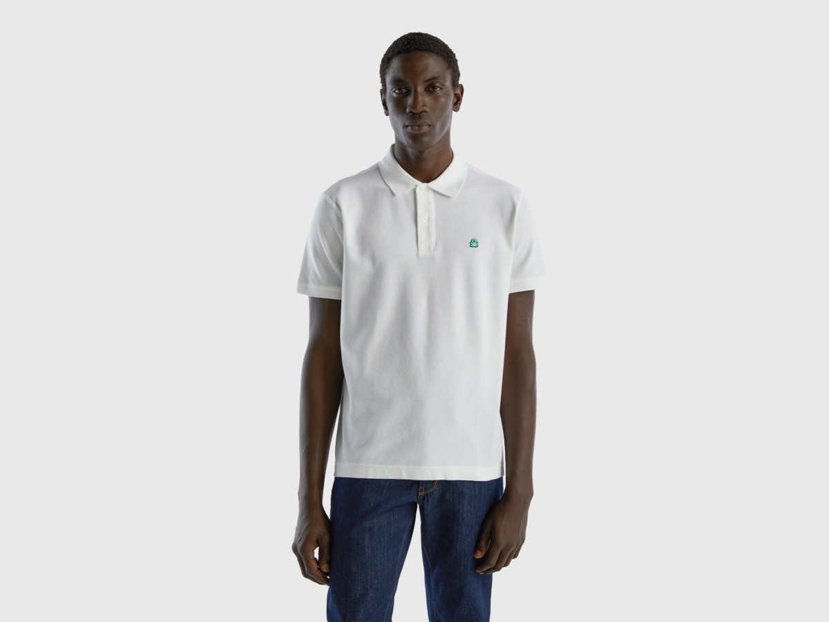 Benetton United Colors Of Polo Regular Fit In White White Male Mens POLOSHIRTS GOOFASH