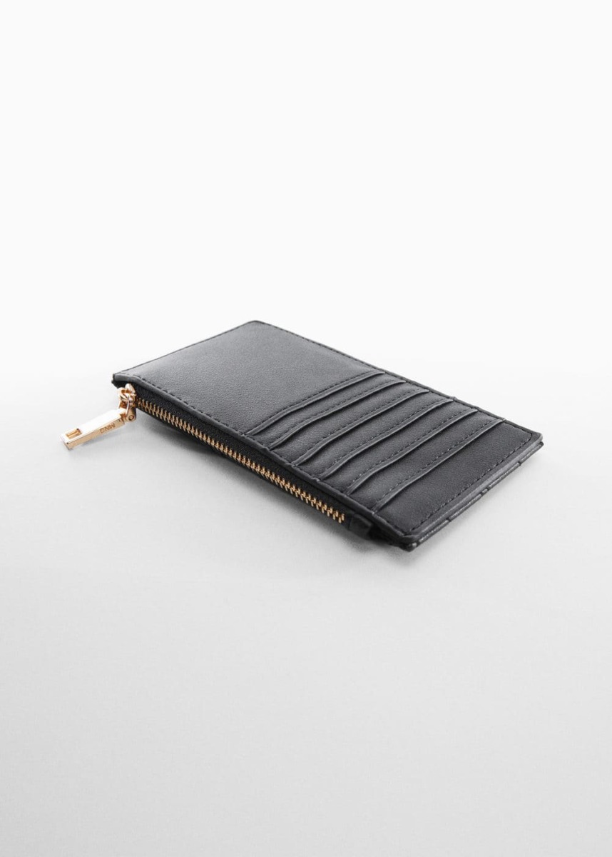 Black Quilted Card Holder Mango Womens WALLETS GOOFASH