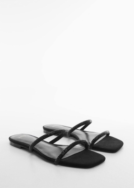 Black Sandals With Stras Mango Womens SANDALS GOOFASH