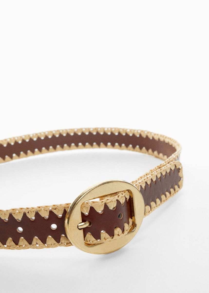 Brown Combined Belt With Chain Mango Womens BELTS GOOFASH