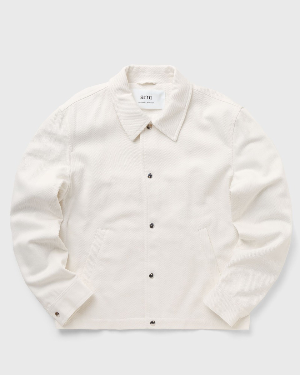 Bstn Ami Paris Buttoned Jacket White Male Overshirts Now Available At In Mens JACKETS GOOFASH