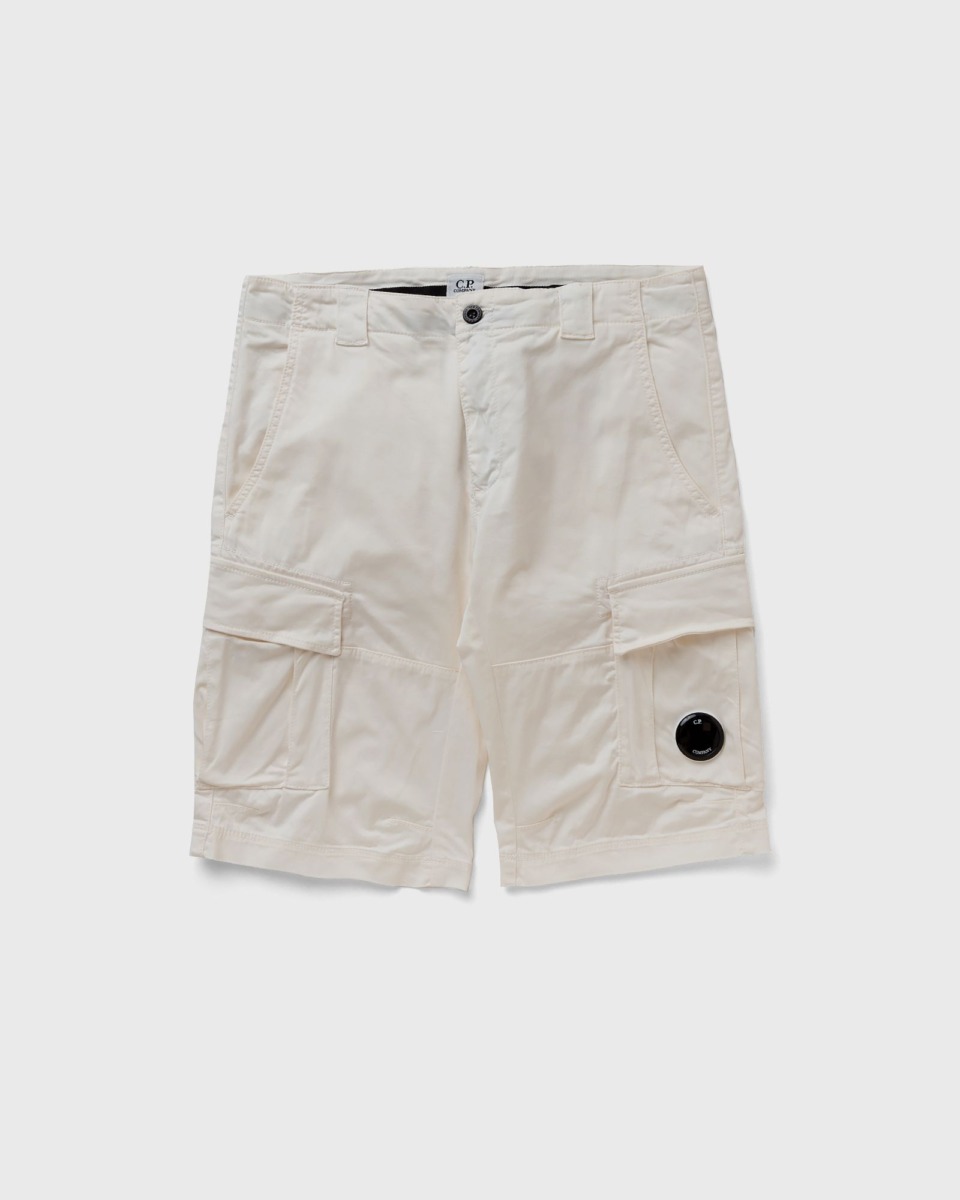 Bstn C.P. Company Cp Company Stretch Sateen Cargo Shorts White Male Casual Shorts Now Available At In Mens SHORTS GOOFASH