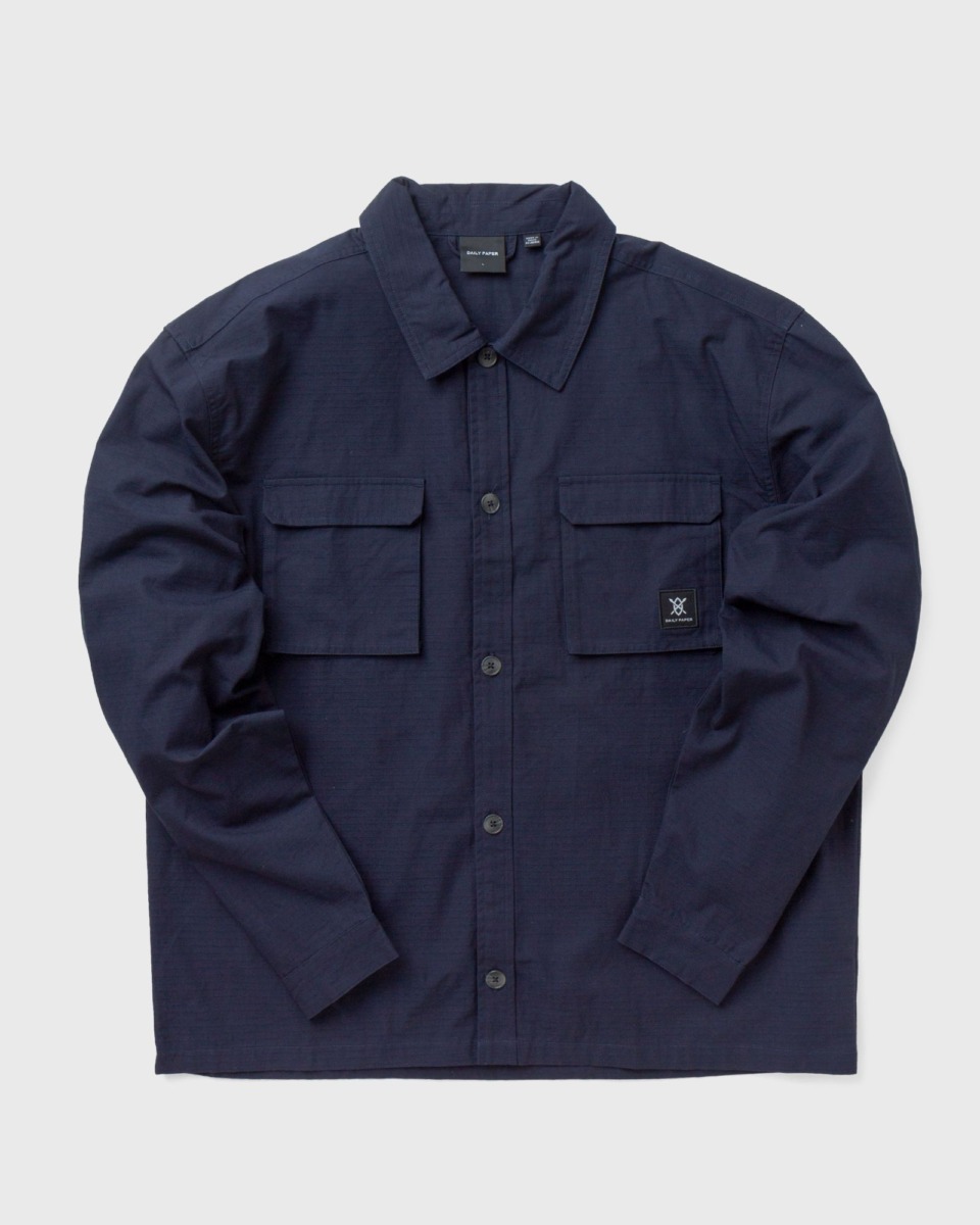 Bstn Daily Paper Marlon Jacket Blue Male Overshirts Now Available At In Mens JACKETS GOOFASH