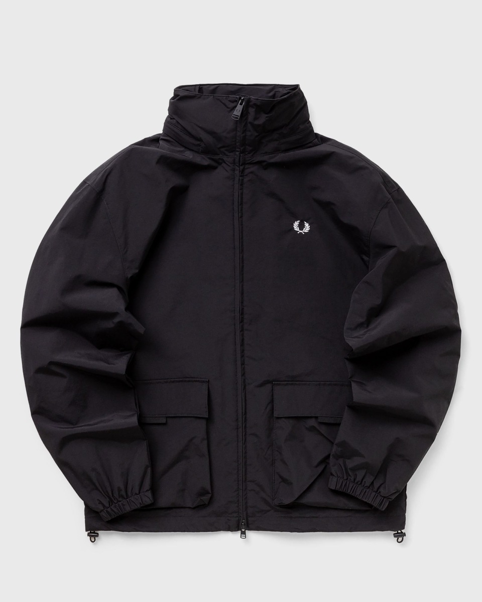Bstn Fred Perry Patch Pocket Zip Trought Jacket Black Male Windbreaker Now Available At In Mens JACKETS GOOFASH