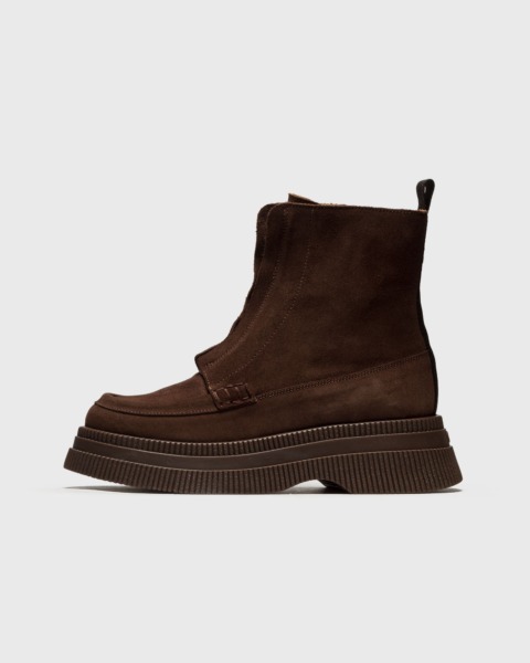 Bstn Ganni Creepers Wallaby Zip Boot Suede Brown Female Boots Now Available At In Womens BOOTS GOOFASH