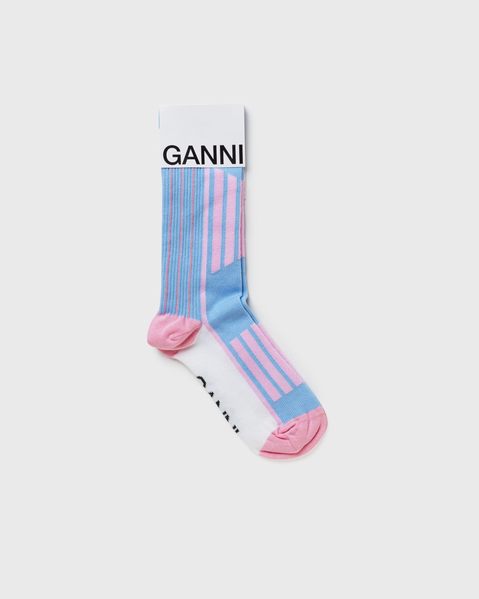 Bstn Ganni Organic Sporty Sock Blue Female Socks Now Available At In Womens SOCKS GOOFASH