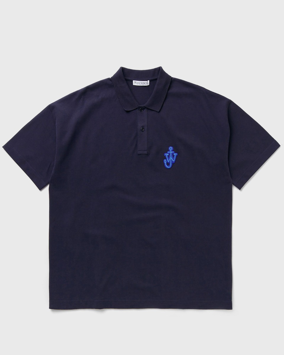 Bstn Jw Anderson Anchor Patch Short Sleeve Polo Blue Male Polos Now Available At In Mens POLOSHIRTS GOOFASH