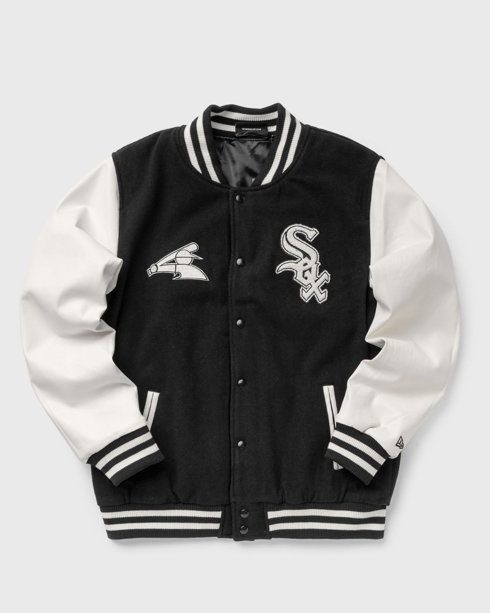 Bstn New Era Mlb Wordmark Varsity Jacket Chicago White Sox Black Male College Jackets Now Available At In Mens JACKETS GOOFASH