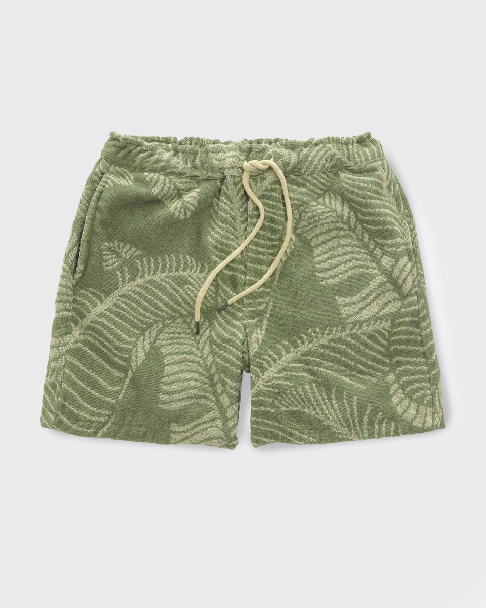 Bstn Oas Banana Leaf Terry Shorts Green Male Casual Shorts Now Available At In Mens SHORTS GOOFASH