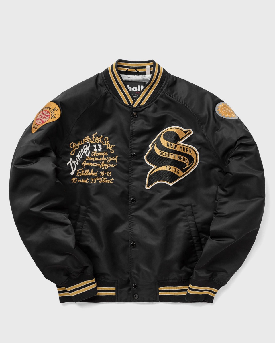 Bstn Schott Nyc Princeton Black Male Bomber Jackets Now Available At In Mens JACKETS GOOFASH