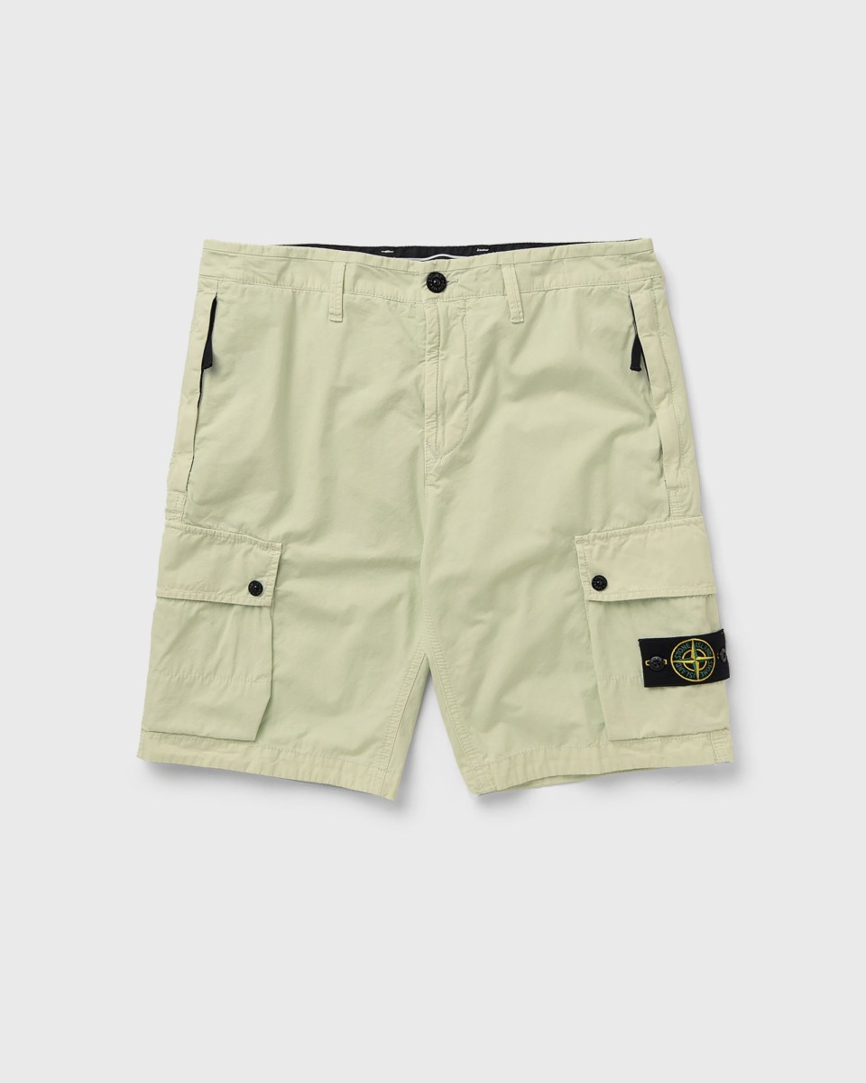 Bstn Stone Island Slim Bermuda Brushed Green Male Cargo Shorts Now Available At In Mens SHORTS GOOFASH