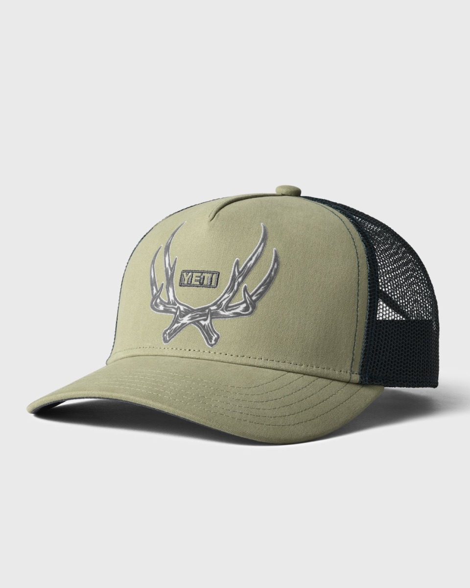 Bstn Yeti Antler Badge Hat Green Male Caps Now Available At In One Mens CAPS GOOFASH
