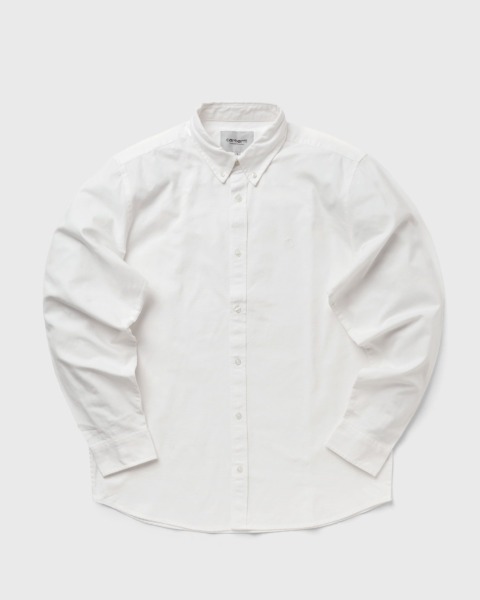 Carhartt Wip Bolton Shirt White Male Longsleeves Now Available At In Bstn Mens SHIRTS GOOFASH