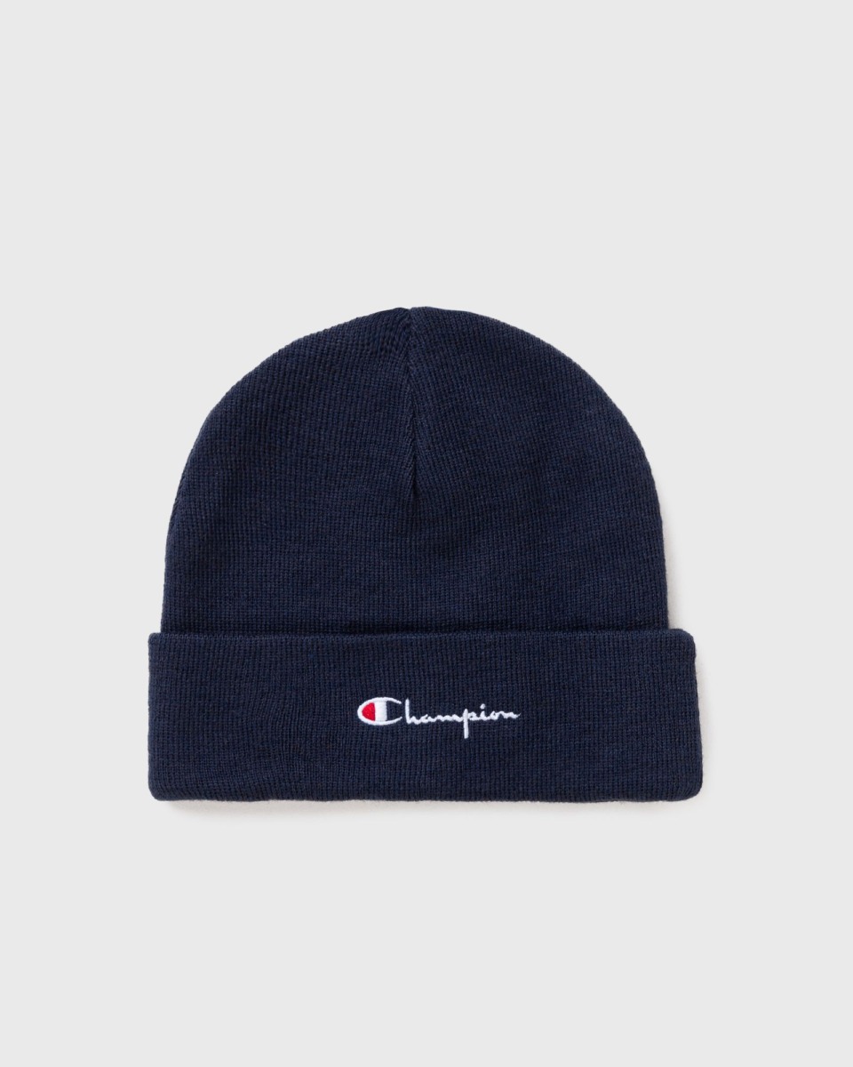 Champion Beanie Cap Blue Male Beanies Now Available At In One Bstn Mens HATS GOOFASH