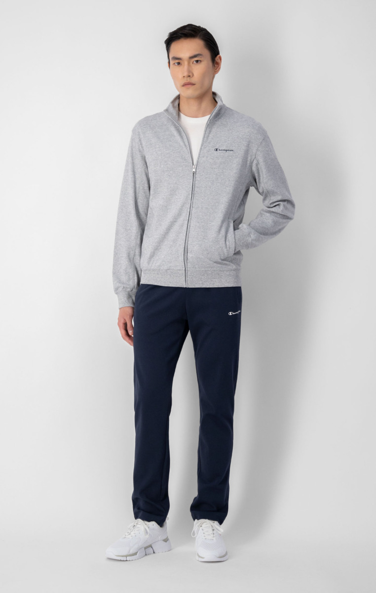 Champion Men Grey Sweat Suit Made Of Interlock With Logo Lettering Mens SUITS GOOFASH