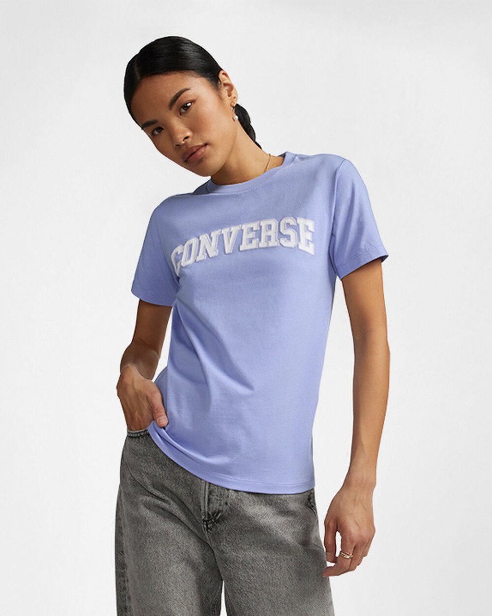 Converse Purple Gran Craft T-Shirt With Standard Pass Form Women Womens T-SHIRTS GOOFASH