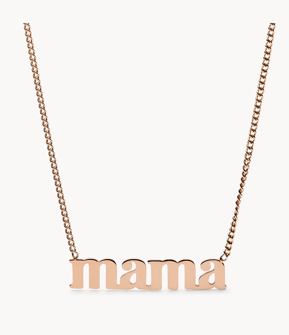 Fossil Mama Rose Gold Tone Stainless Steel Necklace Women Womens JEWELRY GOOFASH