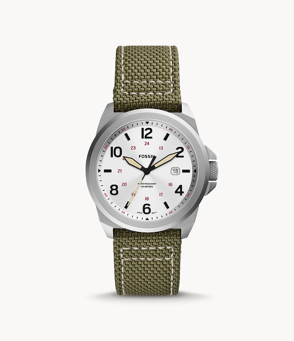 Fossil Man Green Bronson Three Hand Date Olive Watch Mens WATCHES GOOFASH