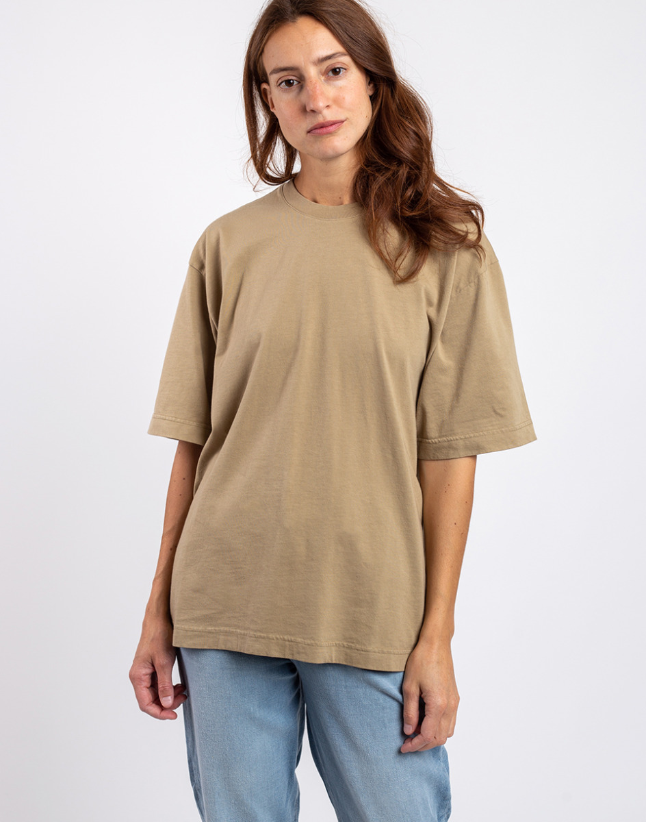 Freshlabels Women Beige Colorful Standard Over Organic T-Shirt Desert Khaki Womens T-SHIRTS GOOFASH
