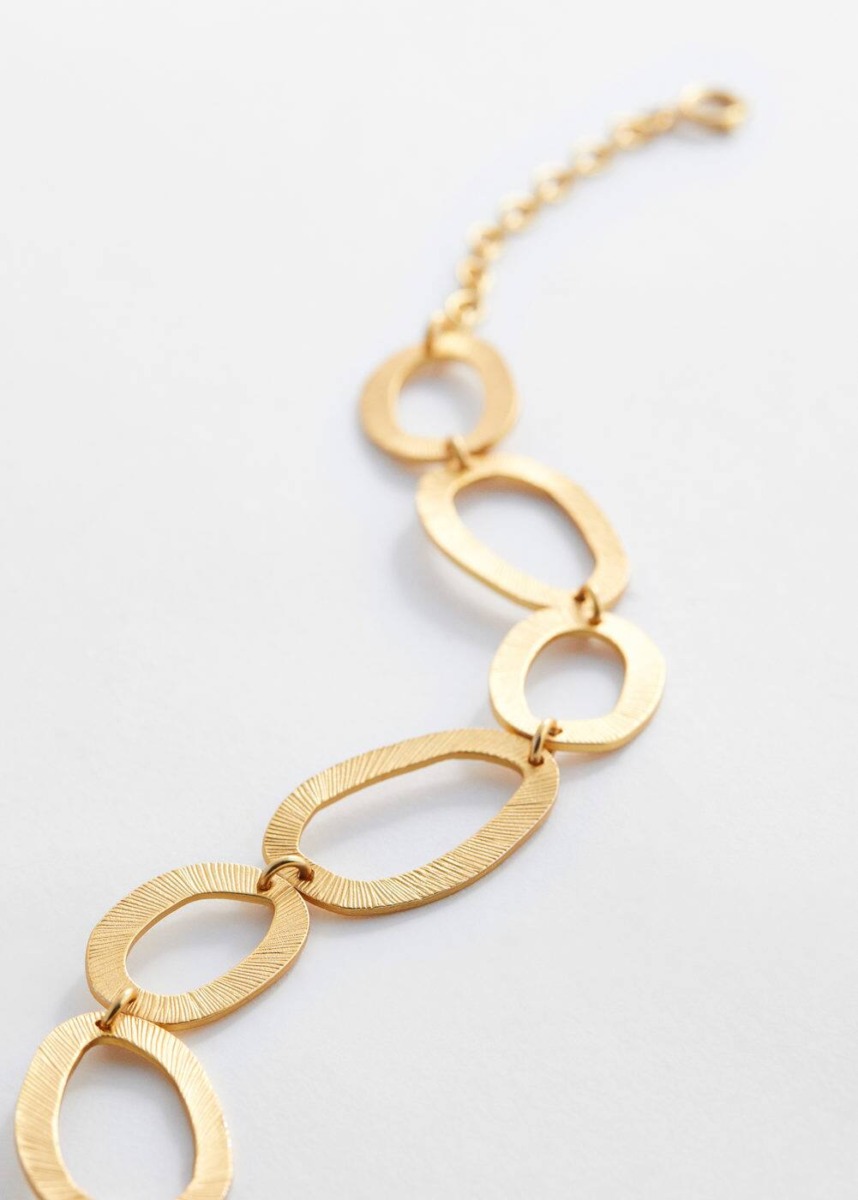 Gold Chain With Irregular Rings Mango Womens JEWELRY GOOFASH