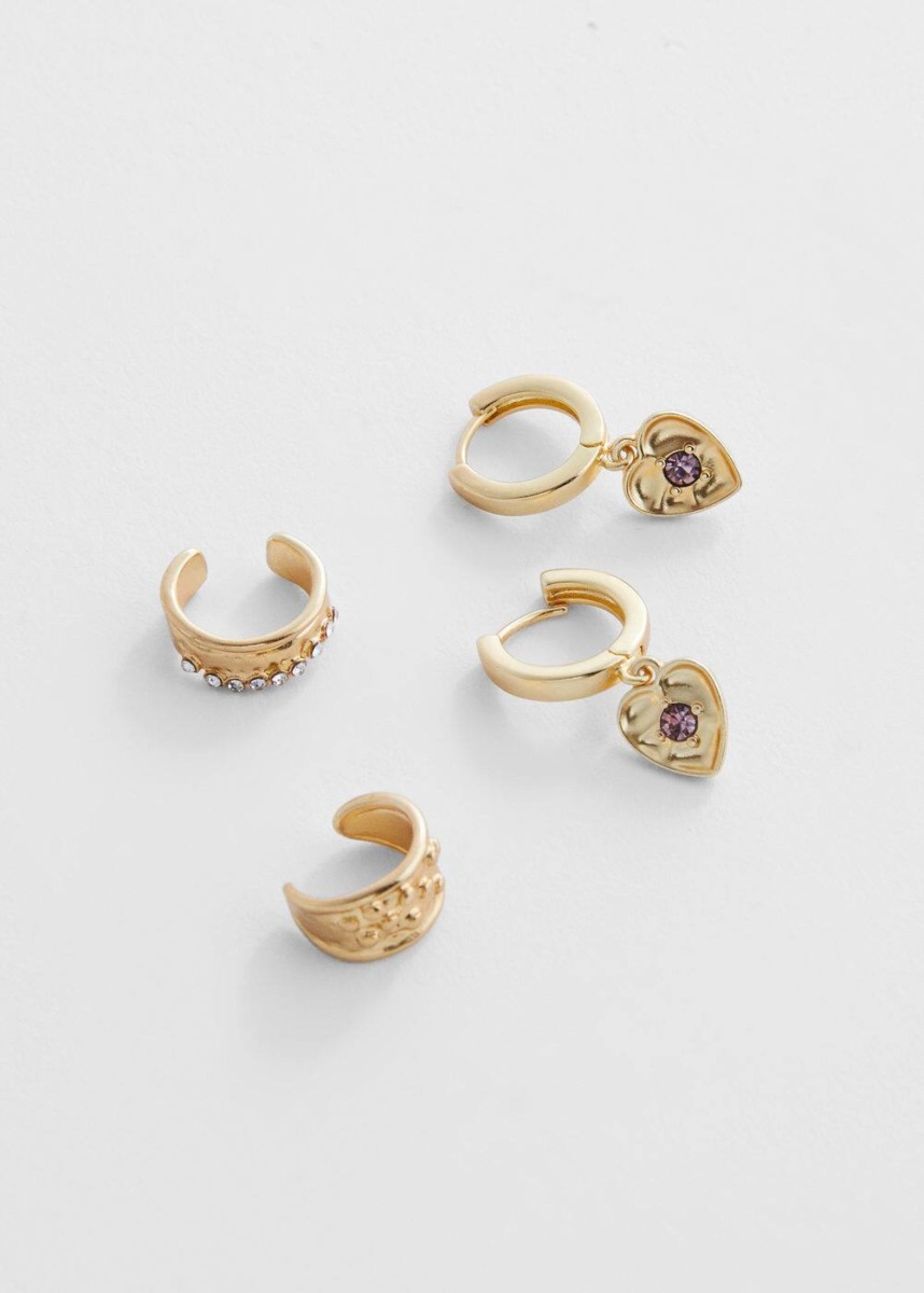 Gold Combination Set Earrings Mango Womens JEWELRY GOOFASH