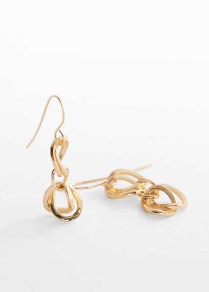 Gold Interstered Earrings Mango Womens JEWELRY GOOFASH