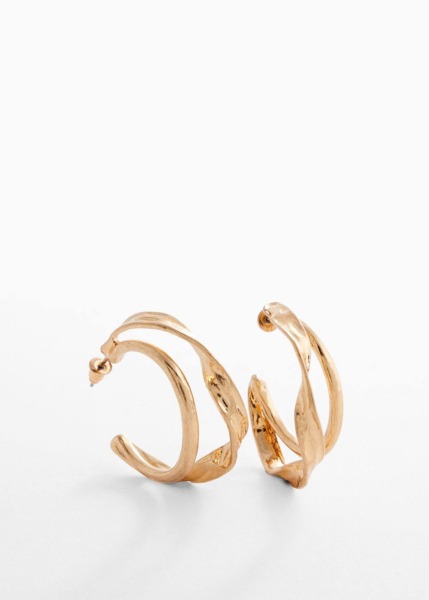 Gold Irregular Earrings Mango Womens JEWELRY GOOFASH