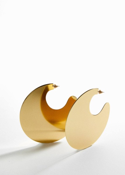 Gold Round Earrings Mango Womens JEWELRY GOOFASH