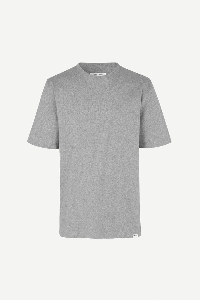 Grey Samsøe & Samsøe Hugo T-Shirt Gray Mel Samsoe & Samsoe Men Mens T-SHIRTS GOOFASH