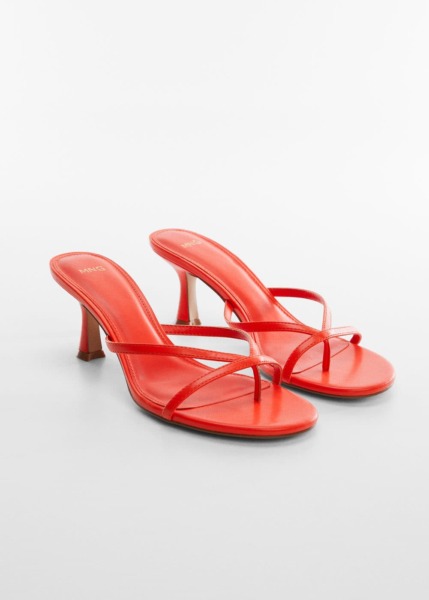 Mango Coral Sandals With Straps And Heel Womens SANDALS GOOFASH