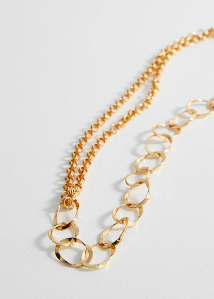 Mango Gold Necklace With Intertwined Rings Womens JEWELRY GOOFASH