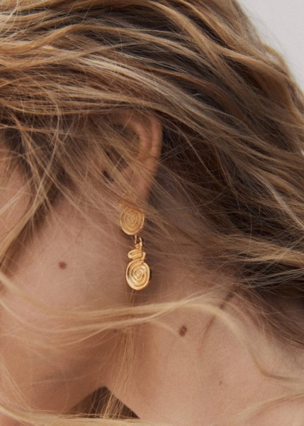 Mango Gold Spiral Earrings Womens JEWELRY GOOFASH