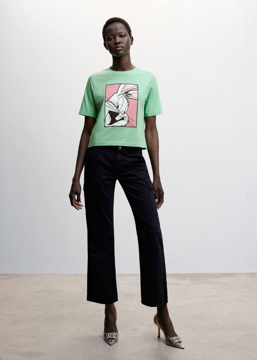Mango Green Bugs Bunny T-Shirt Womens T-SHIRTS GOOFASH