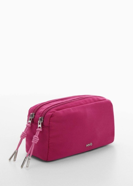 Mango Pink Nylon Toilet Bag With Double Zipper Womens BAGS GOOFASH