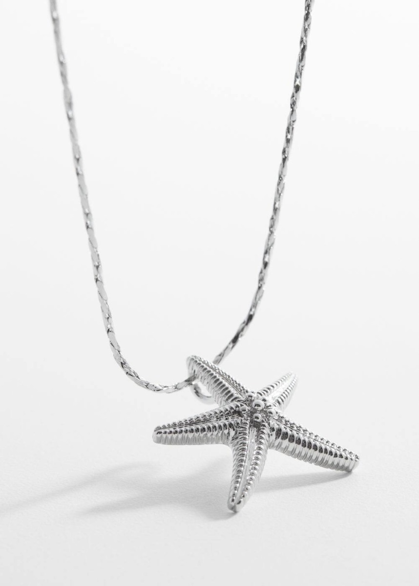 Mango Silver Chain With Star Shaped Pendant Womens JEWELRY GOOFASH