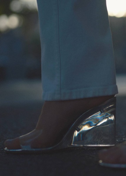 Mango Silver Transparent Sandals With Wedge Heel Womens SANDALS GOOFASH