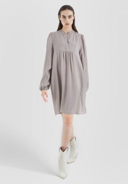 Marc Aurel Grey Long Sleeved Dress Made Of Sustainable Lyocell Women Womens DRESSES GOOFASH