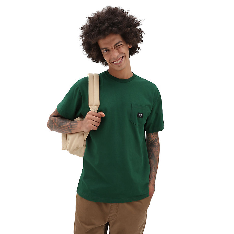 Men Green Woven Patch Pocket T-Shirt Eden Grün Vans Mens T-SHIRTS GOOFASH