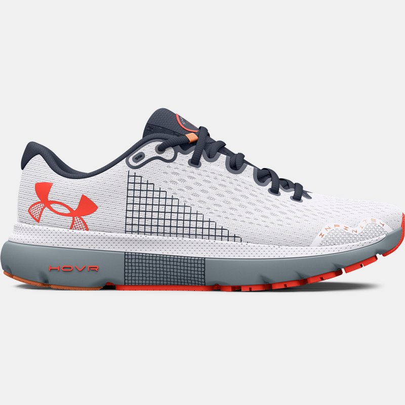 Men Under Armor Hovr Infinite Running Shoes White Harbor Blue After Burn Under Armour Mens SPORTS SHOES GOOFASH
