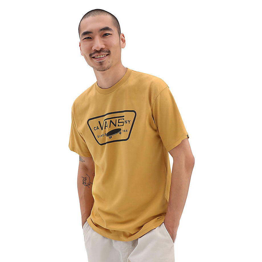 Men Vans Full Patch T-Shirt Narcissusblack Yellow Mens T-SHIRTS GOOFASH