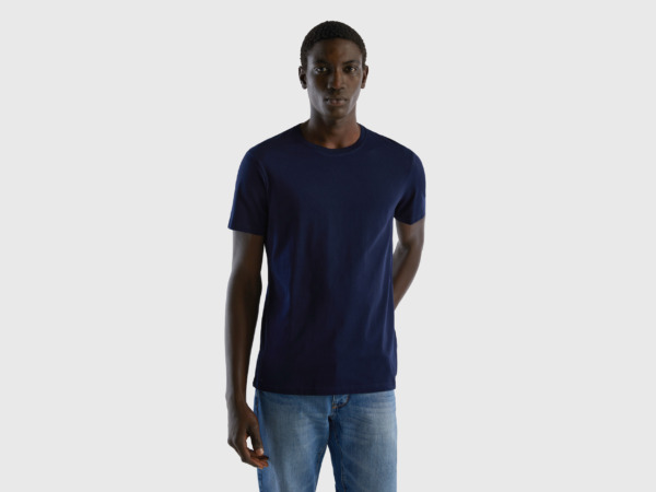 Men's Benetton United Colors Of T-Shirt In Dark Blue Dark Blue Paint Mens T-SHIRTS GOOFASH