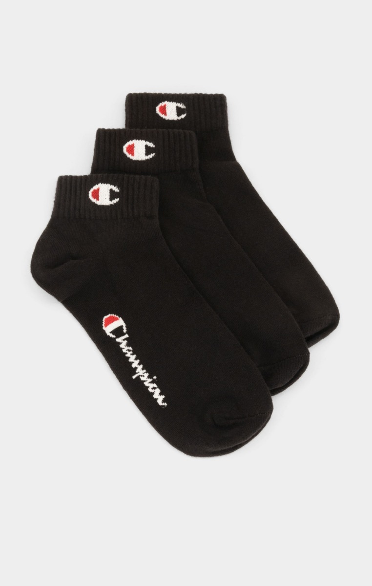 Men's Black Fourth Socks With Logo In Pack Of Champion Mens SOCKS GOOFASH