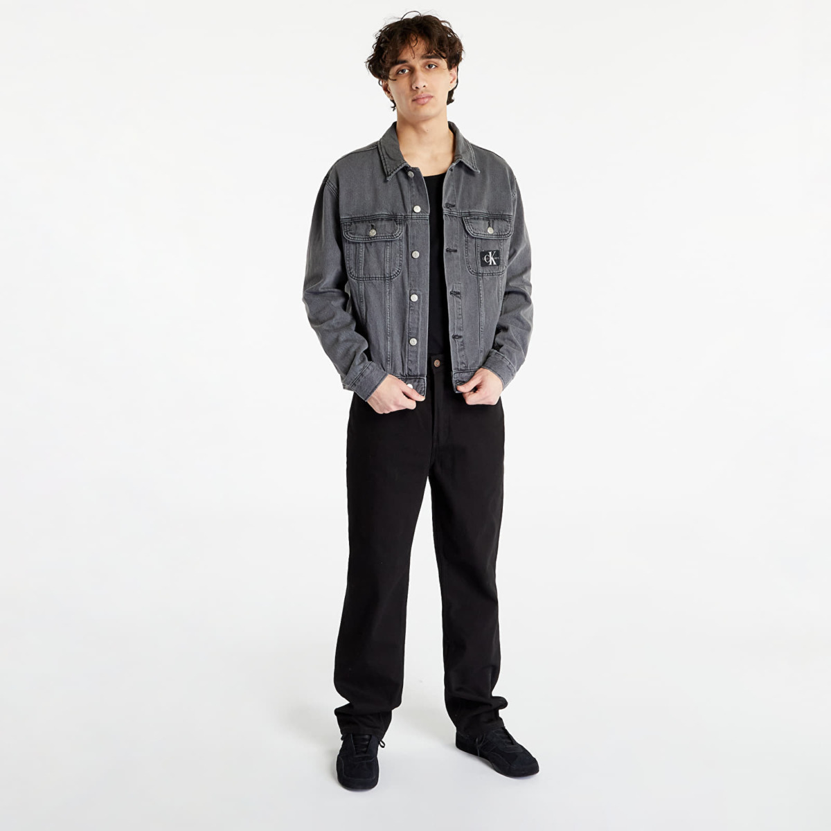 Men's Grey Calvin Klein Regular S Denim Jacket Denim Black Footshop Mens JACKETS GOOFASH