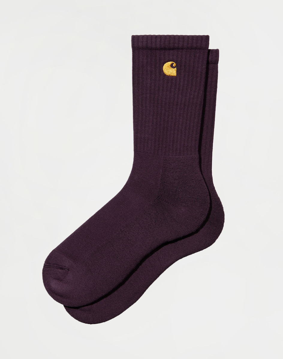 Men's Purple Carhartt Wip Chase Socks Dark Plum Freshlabels Mens SOCKS GOOFASH