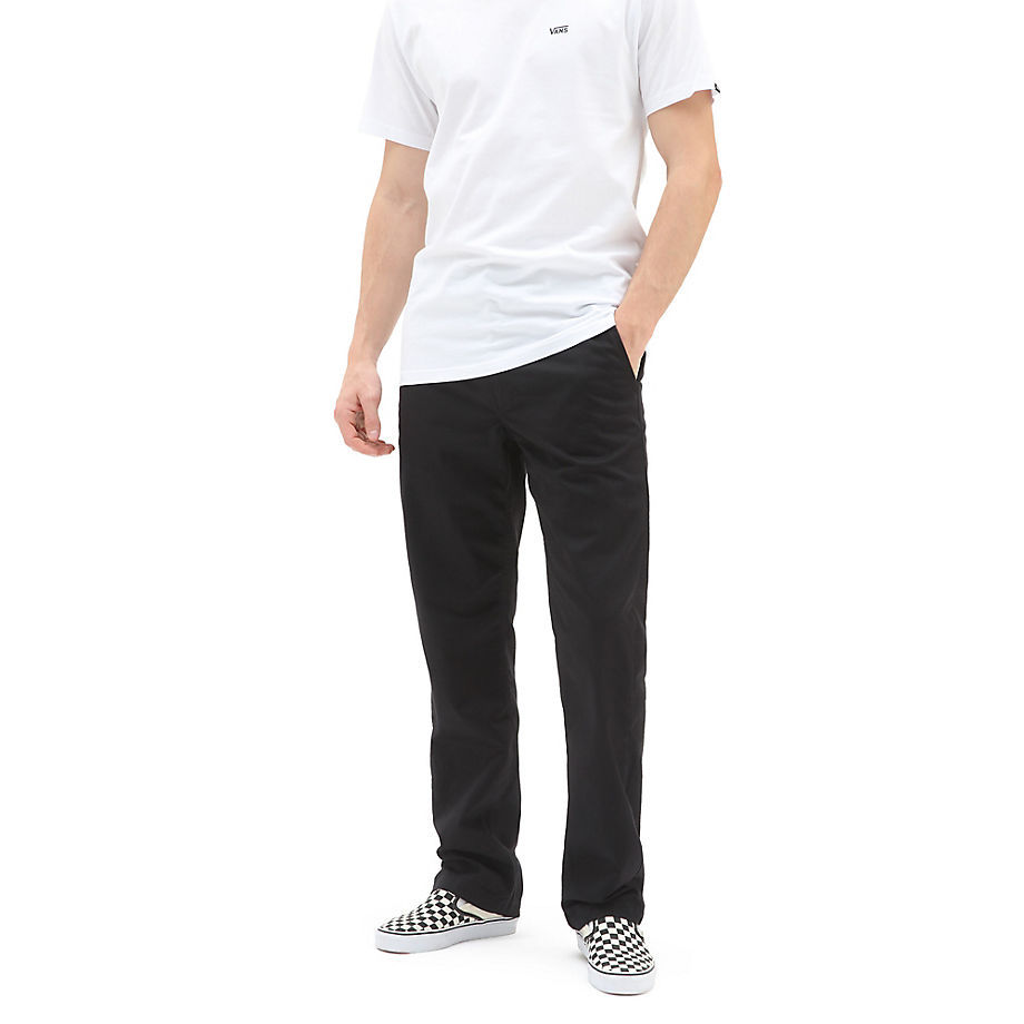Men's Vans Authentic Chino Relaxed Ts Black Black Mens TROUSERS GOOFASH