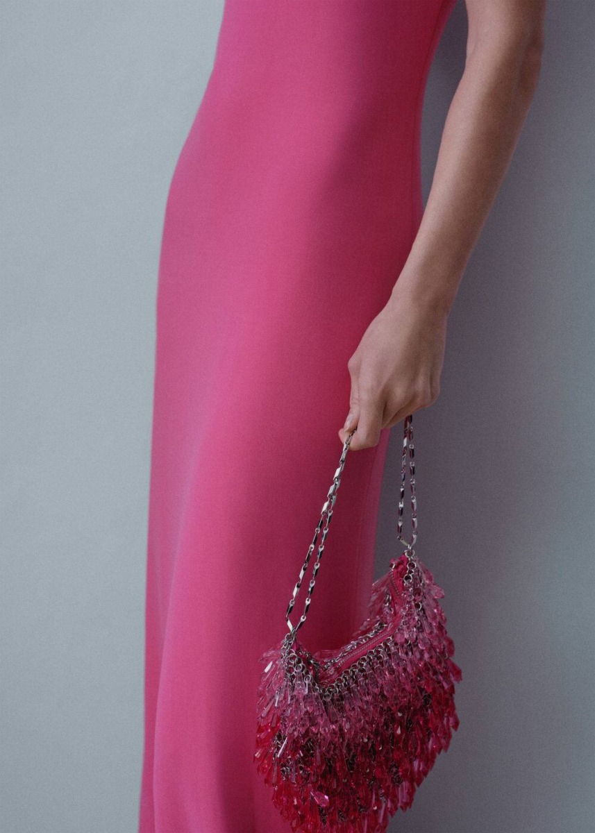 Pink Bead Bag With Double Chain Mango Womens BAGS GOOFASH